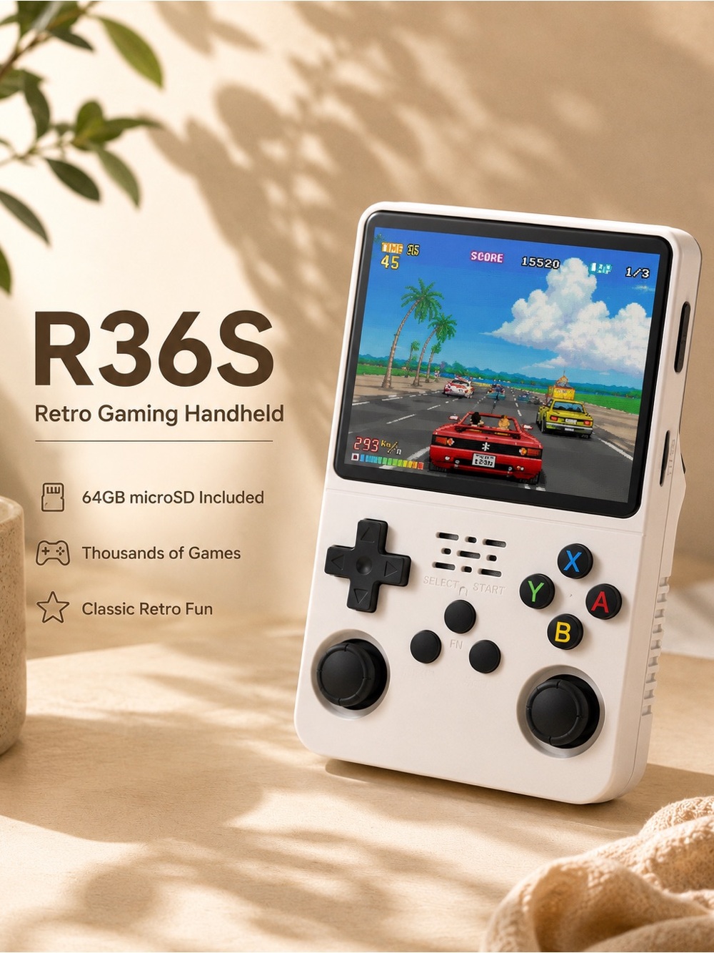 Handheld R36S Retro Gaming Console - White - Picture 4 of 12